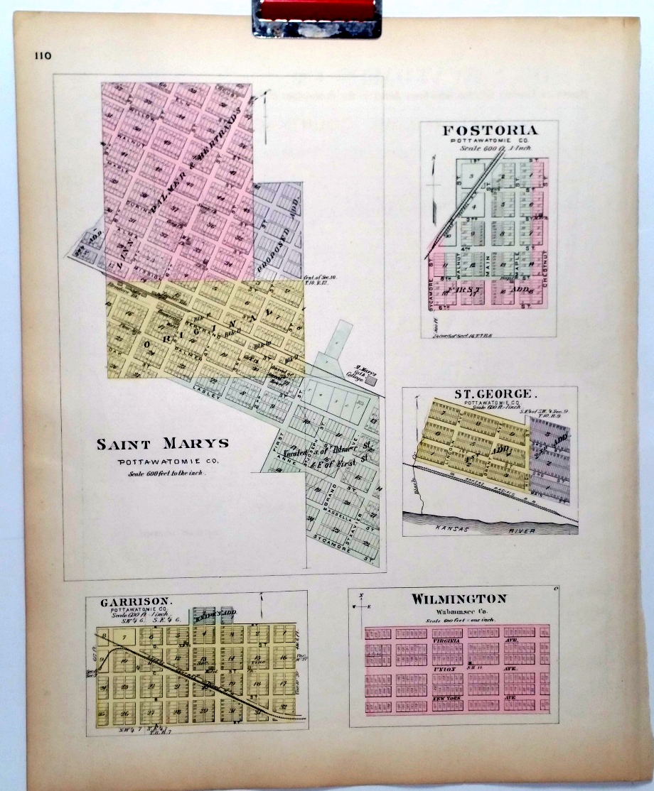 [Map] Pottawatomie County, Kansas, with Onaga & Westmoreland of ...